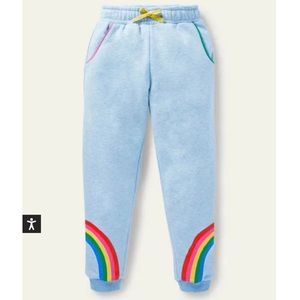 Mini Boden Girls Cozy Appliqué joggers in light blue marl size 4y NWT